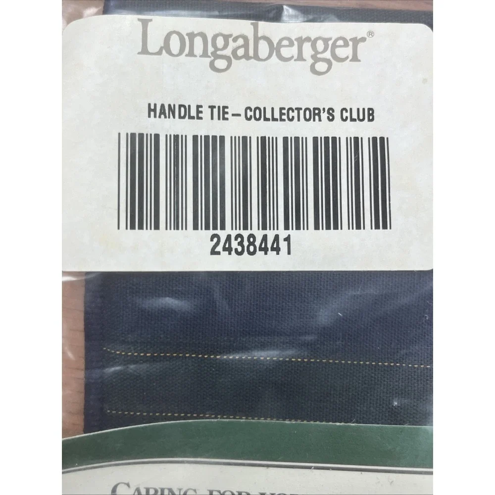 Longaberger Handle Tie Collector's Club 2438441‎ Green/Navy Stripe NEW